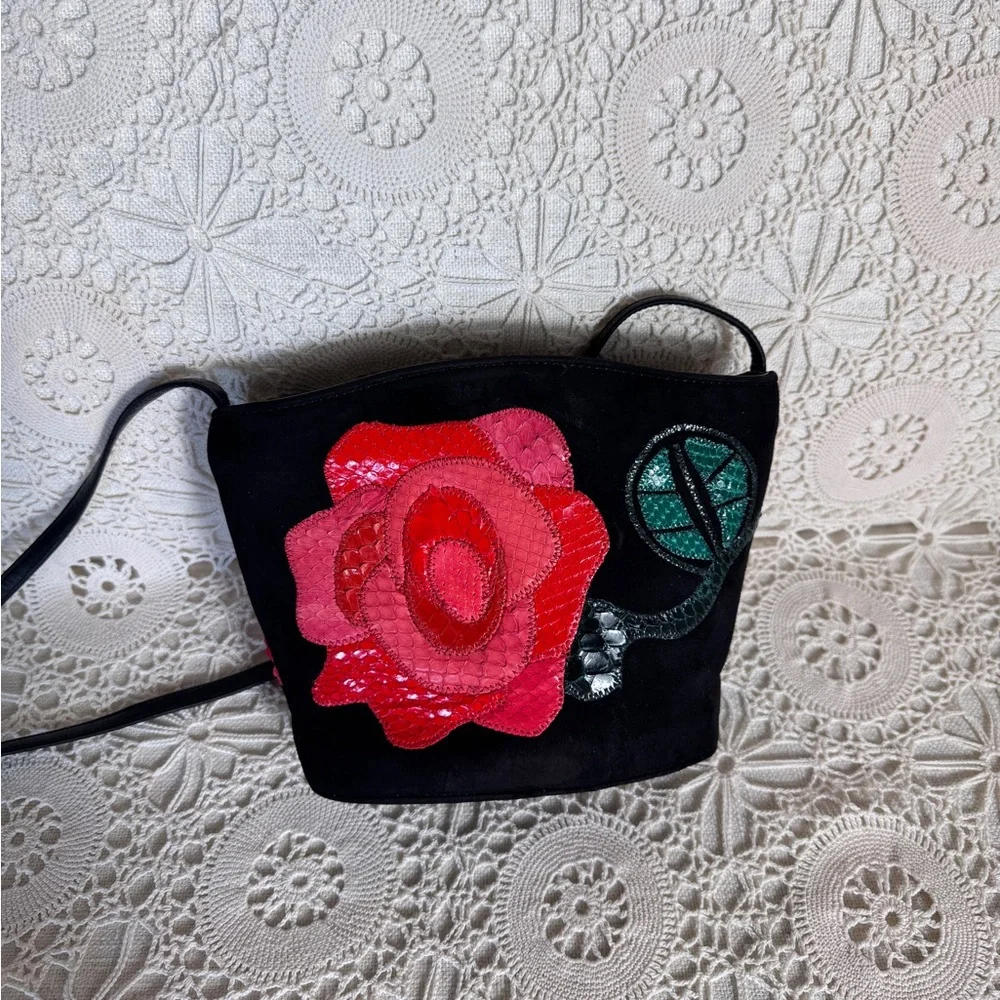 Vintage Carlos Vintage  Falchi Black Suede Crossbody Bag‎